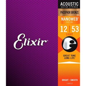Elixir 16052 Nanoweb Light Phosphor Bronze 12-53